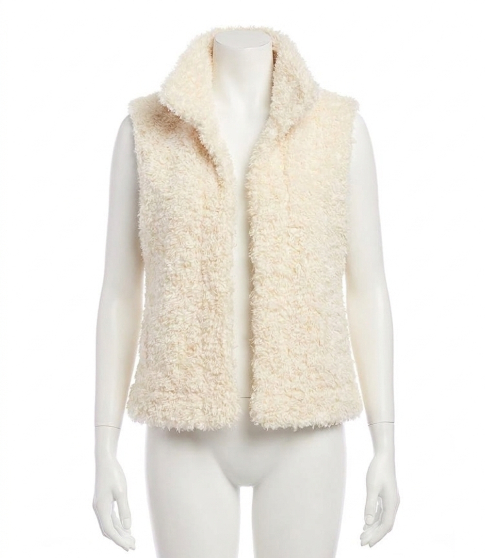 NEW KAREN KANE cordelia faux shearling vest in cream